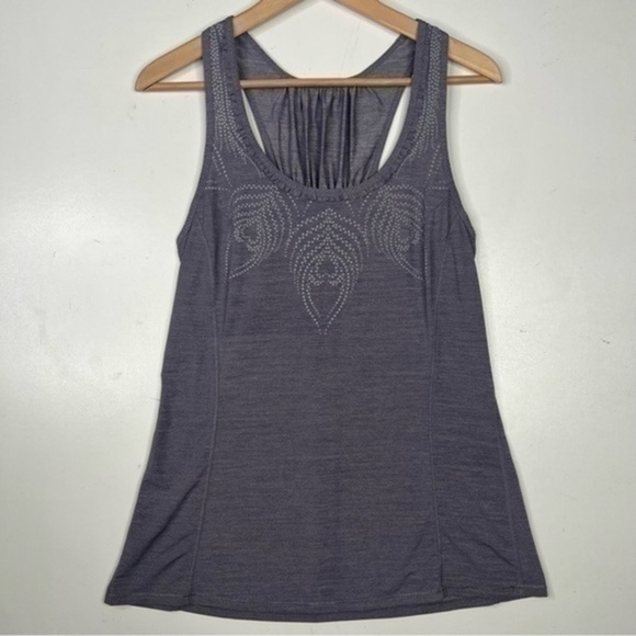 Lululemon Ruched Tank Top Racerback Womens Athletic Shirts Size 6 Unique Graphic - Picture 1 of 13